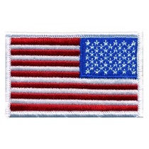 0039 US Flag Patch White Border Reverse